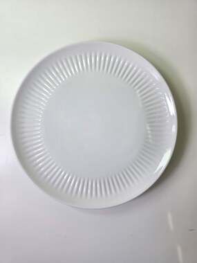 OVER AND BACK White Glossy Porcelain 10.5" Dinner Plates Set of 2